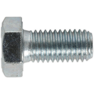 25 Pack M12 x 25mm Zinc Setscrews - Grade 8.8 Fully Threaded DIN 933