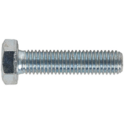 25 Pack M12 x 50mm Grade 8.8 Zinc Setscrews - Fully Threaded DIN 933