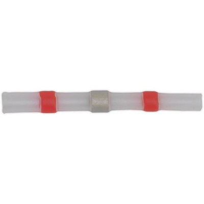 25 PACK Red Heat Shrink Solder Butt Connector Terminal - 22 to 18 AWG Cable