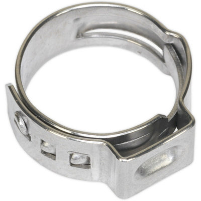 25 PACK Stainless Steel Single Ear O-Clip - 13.2mm to 15.7mm Diameter - Fixing