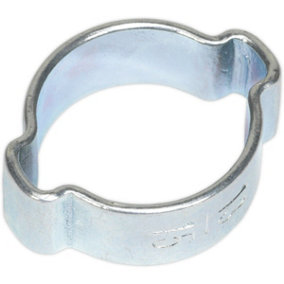 25 PACK Zinc Plated Double Ear O-Clip - 13mm to 15mm Diameter - Hose Pipe Fixing