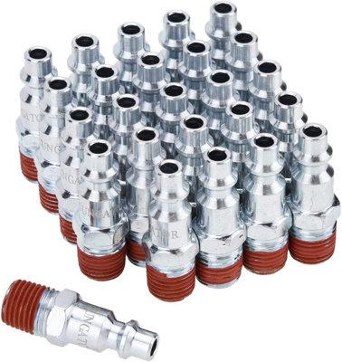 25 Piece 1/4 Inch Air Hose Fitting Set, 1/4 Inch NPT Industrial Plug Kit