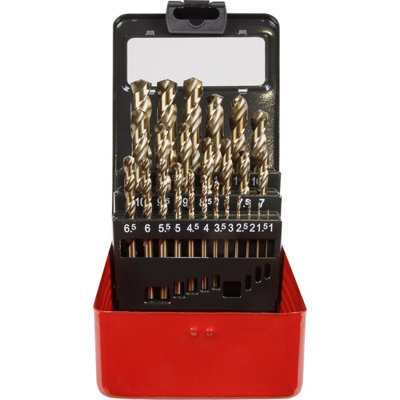 25-Piece HSS Cobalt Drill Bit Set for Precision Drilling from 1mm to 13mm