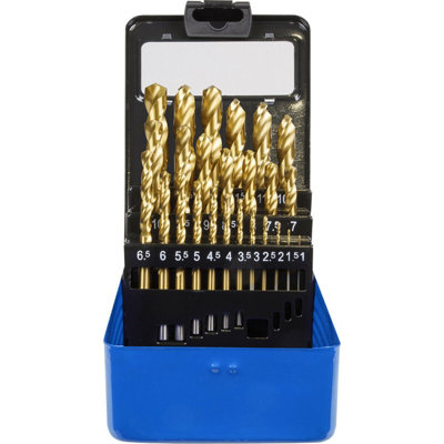 25-Piece HSS Drill Bit Set with Split Point Tips for Precision Drilling