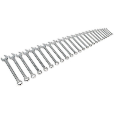 25-Piece Large Handled Combination Spanner Set - 12 Point Metric Wrench for Professionals and DIY Enthusiasts