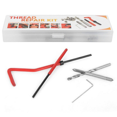 25-Piece M4 Thread Repair Insert Kit with Clear Plastic Box for Machinery Maintenance