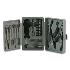 25 Piece Mini Tool Kit Set with Pliers, Side Cutters. Precision Screwdrivers, 9x Bit Assortment and more