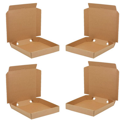 25 x 12" Pizza Boxes Plain Brown Postal Box Takeaway Style Boxes