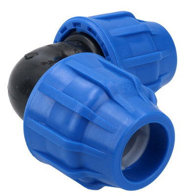 25 x 25mm MDPE Elbow 90 Degree Compression Coupling Fitting Connector 2PK