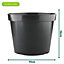 25 x 2L Round Black Plant Pots For Growing Garden Plants & Herbs Outdoor Growers