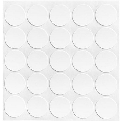 25 x SELF ADHESIVE CAM SCREW HOLE COVER CAP WHITE 18mm