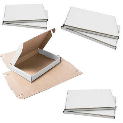 25 x White Small Single Wall Die Cut Packing Shipping Boxes C5