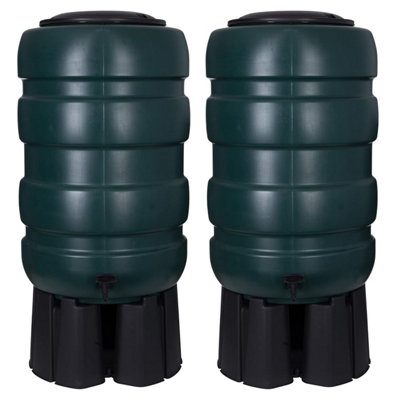 250 Litres Green Outdoor Water Butt Complete With Stand & Kit - 3