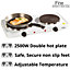 2500W Double Hot Plate Cooker Hob Camping Caravans Kitchen Made from Cast Iron Thermostatic Indicator Light Secure Non-Slip Feet