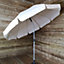 250cm Extending Parasol Umbrella with Tilt Action in Cream for Garden or Patio