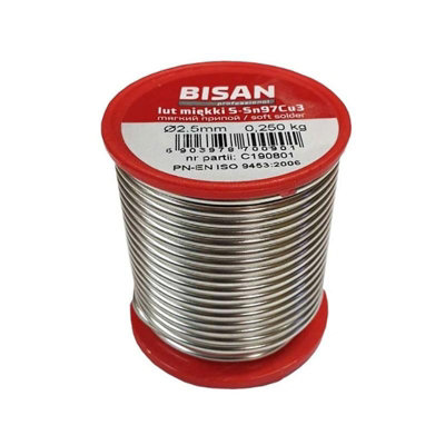 250g of Lead Free Plumbing Plumbers Solder Wire Soft S-Sn97Cu3 2.5mm for Copper Pipe