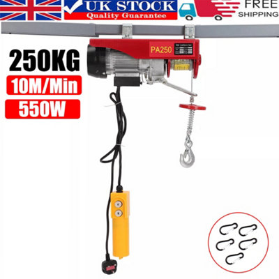 250kg Electric Winch Scaffold Hoist Winch Crane Workshop Garage Lifting Set NEW