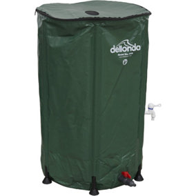 250L Collapsible Garden Water Butt & Drain Tap - Outdoor Storage Gardening Tank