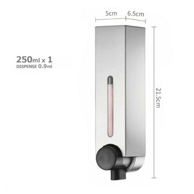250ml Chrome Single Wall Mounted Shower Soap Dispenser