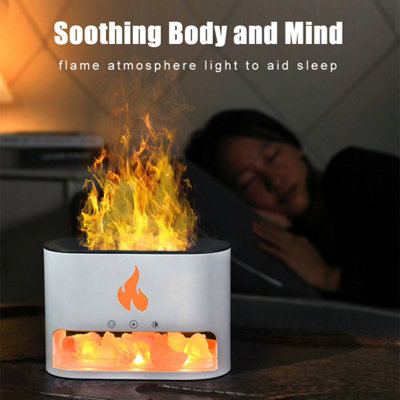 250ml USB Aromatherapy Diffuser with Auto Shutoff, Night Light and 4 Color Flame for Yoga and Office