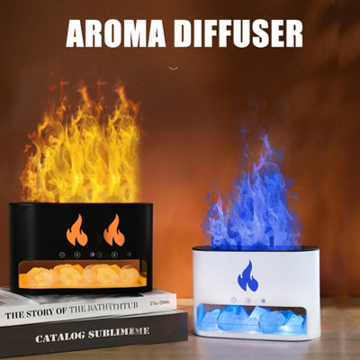 250ml USB Aromatherapy Diffuser with Auto Shutoff, Night Light and 4 Color Flame for Yoga and Office
