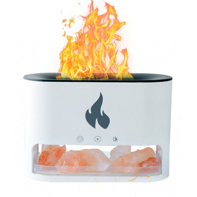 250ml USB Aromatherapy Diffuser with Auto Shutoff, Night Light and 4 Color Flame for Yoga and Office