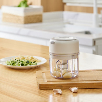 250ML White Mini Electric Wireless Kitchen Food Chopper