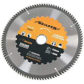 250mm 100 tooth TCT Circular Saw Blade For Cutting Aluminium and More  Neilsen CT4816