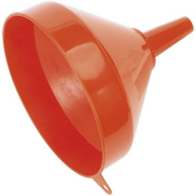 250mm Large Funnel with Fixed Spout - Side Hanging Hook - Oil & Fuel Resistant