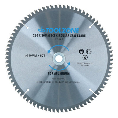 250mm x 30mm TCT Saw Blade 80T / Aluminium Circular Saw With Reducer