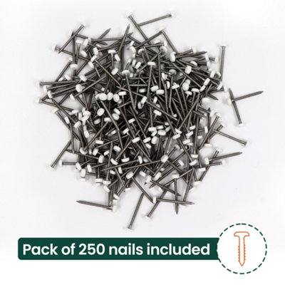 250pk UPVC Panel Pins 30mm Poly Top Pins Nails Plastic Headed Fascia ...