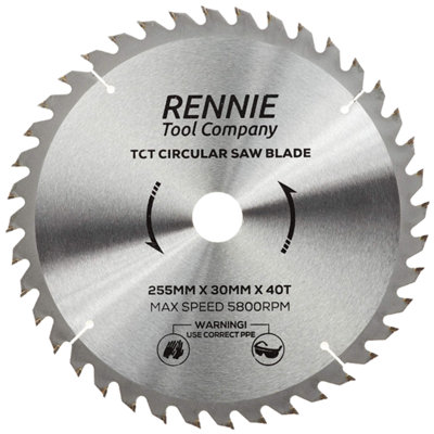 Rennie Tools - 305mm X 30mm X 40T TCT Circular Wood Saw Blade Includes 25mm 20mm & 16mm Bore Reduction Rings. Compatible With Bosch Makita Dewalt Circular Saw Etc - View #5