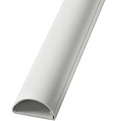 25cm 50mm x 25mm White Scart / Data Cable Trunking Conduit Cover AV TV Wall