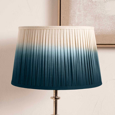 25cm Blue Ombre Pleated Tapered Lamp Shade For Table Lamps