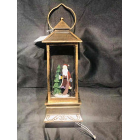 25cm Christmas Festive Nativity LED Lights Up Lantern with Glitter Xmas Home Decor Gifts Present, Multi, Oval 25 x 15 x 10