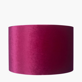 25cm Fuchsia Pink Velvet Cylinder Table Lampshade Art Deco