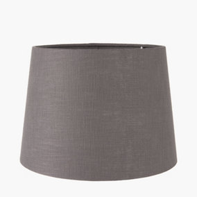 25cm Grey Linen Tapered Cylinder Table Lampshade Modern Self Lined Lamp Shade