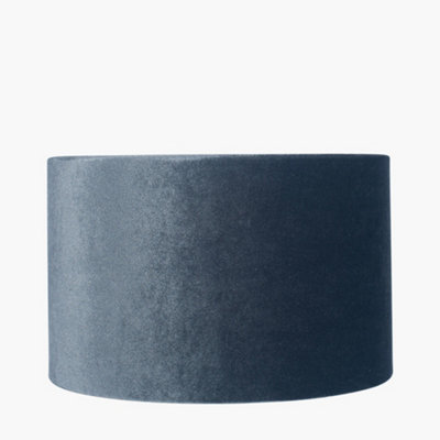 25cm Grey Velvet Cylinder Lampshade For Table Lamps