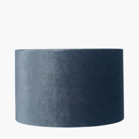 25cm Grey Velvet Cylinder Lampshade For Table Lamps