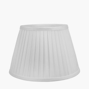 25cm Ivory Poly Cotton Pleat Lampshade Empire White Pleated Table Lamp Shade