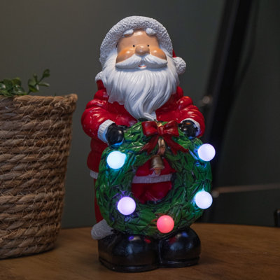 25cm Light up Santa Christmas Hand Painted Decoration with LEDs