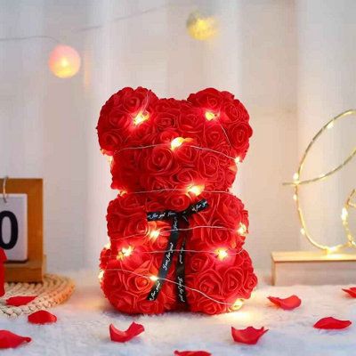 25cm Red Teddy Rose Bear with Box Romantic Gift for Her