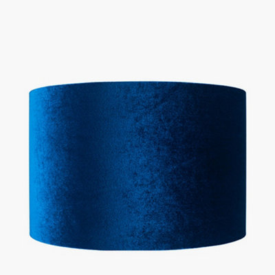 25cm Royal Blue Velvet Cylinder Lampshade For Table Lamps