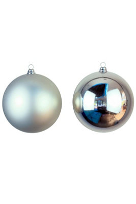 25cm Silver Bauble Set Shiny/Matt (4 pc)