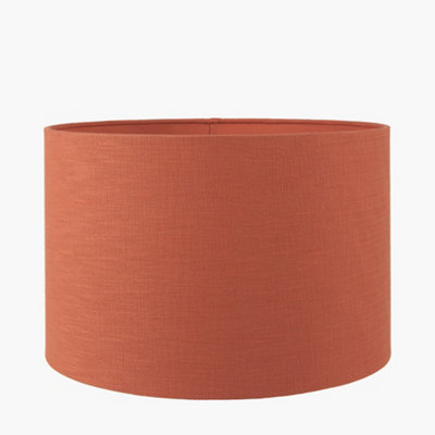 25cm Terracotta Linen Drum Table Lampshade Self Lined Cylinder Shade