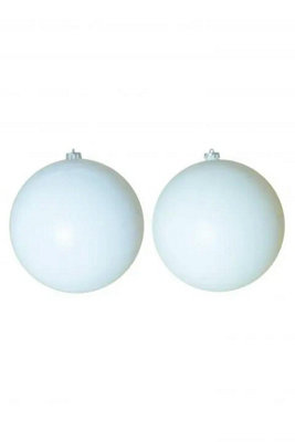 25cm White Bauble Set Shiny/Matt (4 pc)