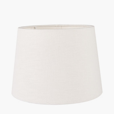 25cm White Linen Tapered Cylinder Table Lampshade Modern Self Lined Lamp Shade