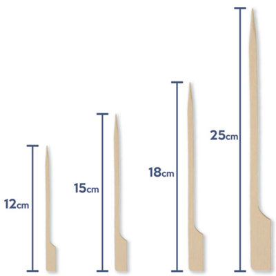 25cm Wooden Bamboo Paddle Skewers - Pack of 100