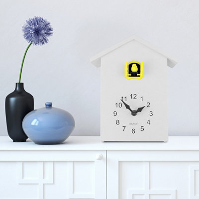 25cm x 20cm White Cuckoo Table - Yellow Window