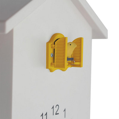 25cm x 20cm White Cuckoo Table - Yellow Window - 7